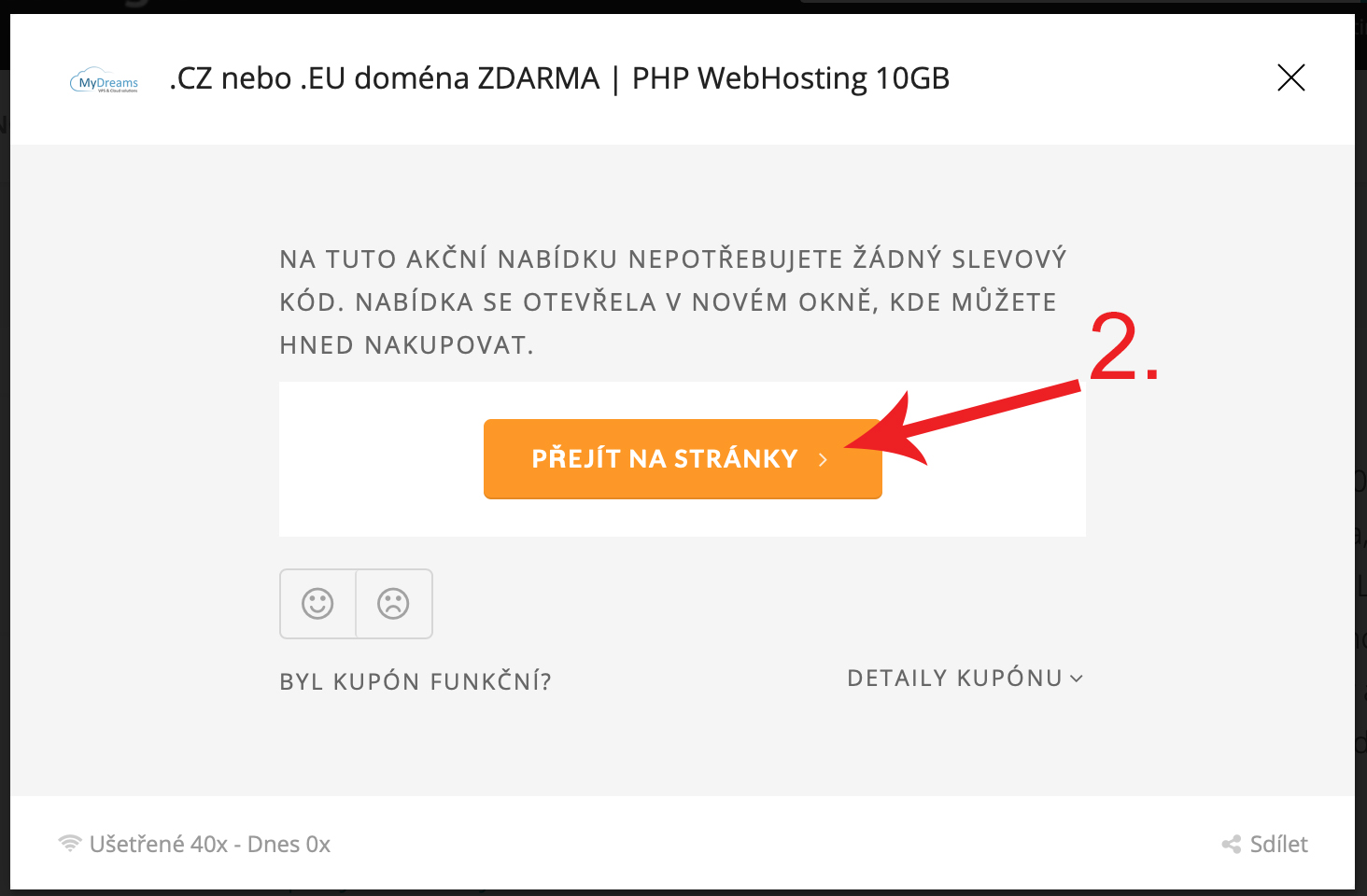 Jak použít slevu na MyDreams.cz